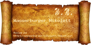 Wasserburger Nikolett névjegykártya